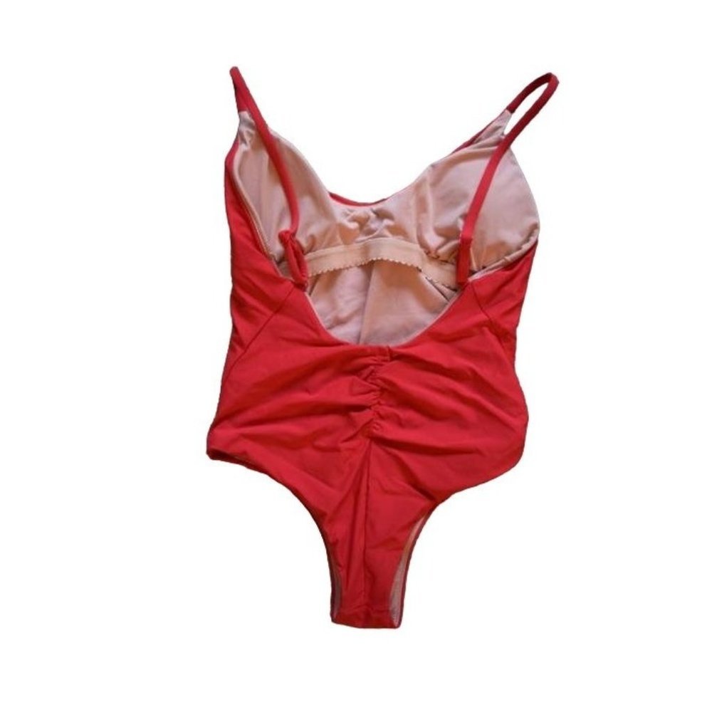 NEW JCrew $110 Ruched Back One-Piece Swimsuit Size 2 Belvedere Red H8250 PWW - Picture 2 of 2